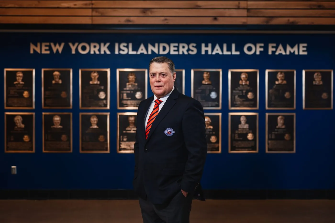 Dynamic hockey action shot, New York Islanders professional sports photography
